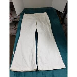 Levis Jeans Size 33 Womens White Denim Ladies Pants Boho 70s Low Rise Flared